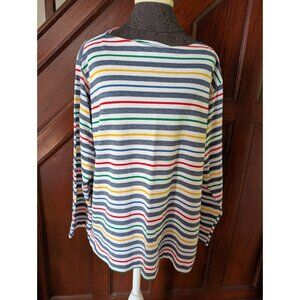 Vintage Multicolor Striped Long Sleeve Top By Antigua Womens 24